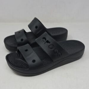 CROCS Classic Black Slide Platform Sandals Size 6